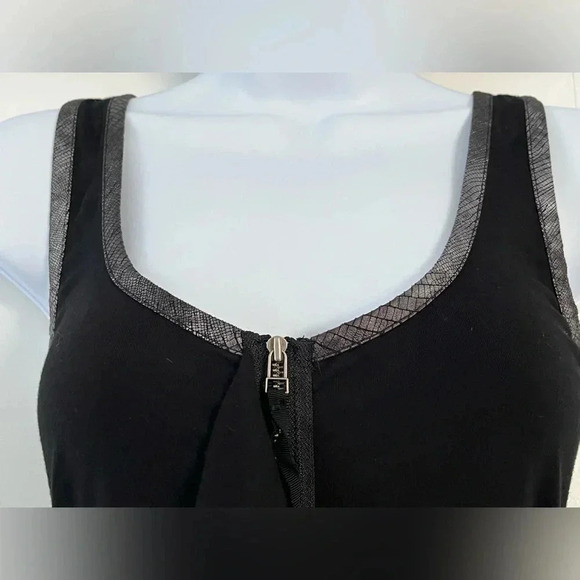 Guess/ Front zip/ Back beaded detail/ Black body con dress/  Mini/ Size US M - Picture 9 of 16